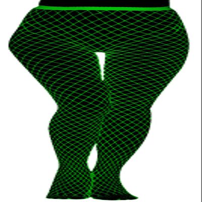 HIQUACC Glow-in-the-Dark White Fishnet Stockings, One Size