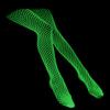 HIQUACC Glow-in-the-Dark White Fishnet Stockings, One Size view 3