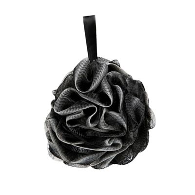 minkissy Black PE Shower Pouf with Short Loop