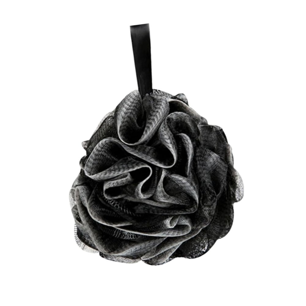minkissy Black PE Shower Pouf with Short Loop
