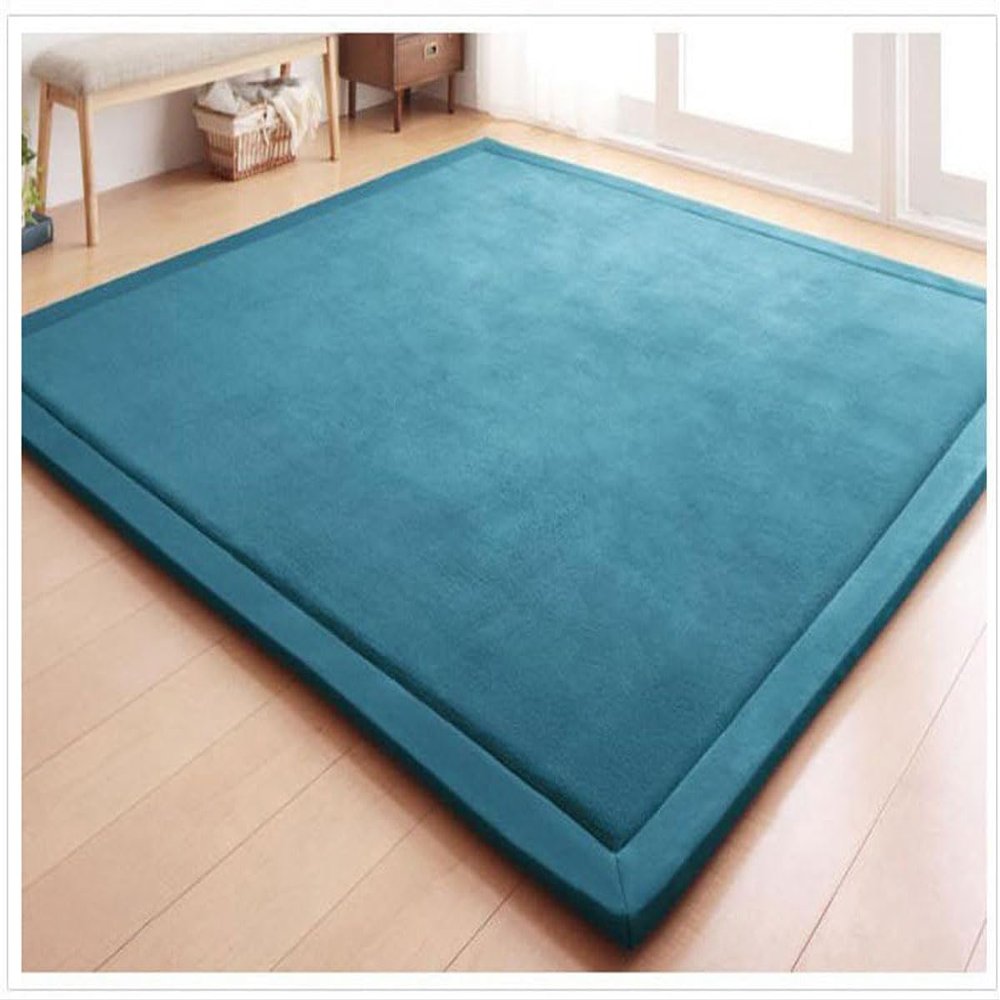 Dmkjdzsw Coral Velvet Baby Play Mat, Lake Blue, 120 x 180 cm