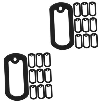 Warmhm 12-Pack Black Silicone Dog Tag Silencers