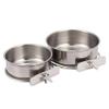 Stainless Steel Parrot Food Cups with Clamp view 1