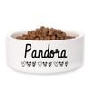 Wanapix Personalized Ceramic Pet Food Bowl with Name | Dogs and Cats | 15 x 5.8 cm | Dishwasher-Safe | Hearts view 2