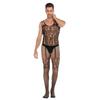 Czizitong Men's Black Sleeveless Mesh Bodystocking, One Size view 2