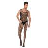 Czizitong Men's Black Sleeveless Mesh Bodystocking, One Size view 3