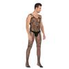 Czizitong Men's Black Sleeveless Mesh Bodystocking, One Size view 4