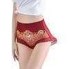 Women's Lace Stretch Hipster Briefs, Burgundy, Size 42 view 2