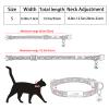 SARUEL Personalized 2-Pack Reflective Cat Collars with Nameplates, Safety Breakaway, Stars and Moons, Bell, Black/Blue, S (20–32 cm) view 2