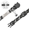 SARUEL Personalized 2-Pack Reflective Cat Collars with Nameplates, Safety Breakaway, Stars and Moons, Bell, Black/Blue, S (20–32 cm) view 3