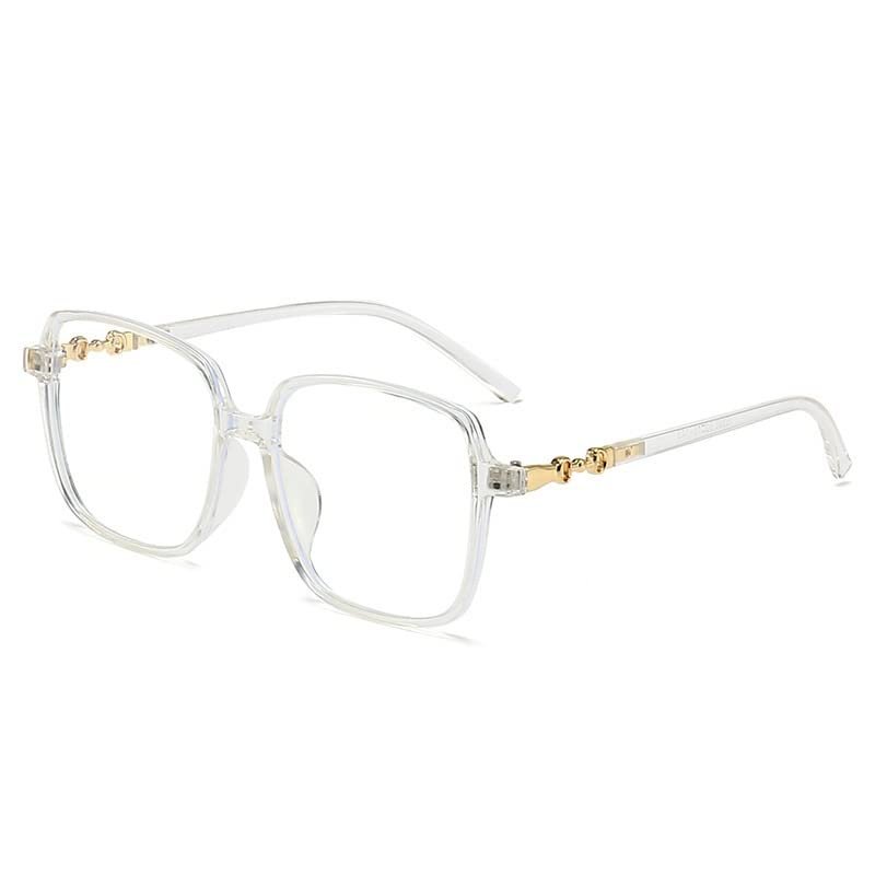 NOVESIXTDAT Oversized Square Reading Glasses, Computer Glasses for Eye Strain, Blue-Light-Blocking Reading Glasses (Color: Transparent, Size: +0.00)