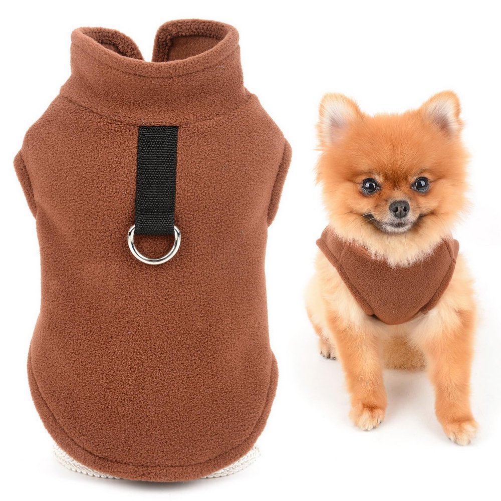 SMALLLEE_LUCKY_STORE Solid Fleece Vest for Puppies