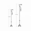 Adjustable Quad-Base Walking Cane for Older Men, Aluminum, Brown and Gold view 2