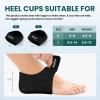 Welnove Heel Protectors for Plantar Fasciitis, Gel Heel Cups for Women and Men, Heel Spurs, Pain Relief, Achilles Tendonitis, Dry Heels (Black, Size S) view 2