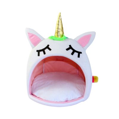 POPETPOP Unicorn Pet Bed, Warm Pet House for Cats and Dogs