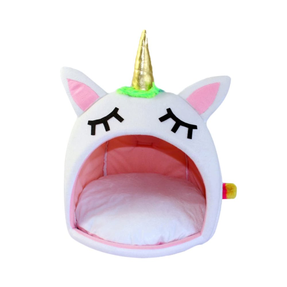 POPETPOP Unicorn Pet Bed, Warm Pet House for Cats and Dogs