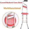 Portable Folding Walking Cane with Seat, 2-in-1 Four-Leg Cane Stool view 2