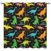 YUANZU Dinosaur Blackout Curtains for Kids, Dino Doodles, Grommet Panels, 2-Piece Set, H 137 x W 132 cm view 1