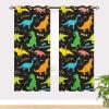YUANZU Dinosaur Blackout Curtains for Kids, Dino Doodles, Grommet Panels, 2-Piece Set, H 137 x W 132 cm view 2