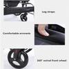 Rieort Transport Wheelchair, Adjustable Backrest, Folding Wheelchair with Hand Brakes, Carbon Steel, 220 lb Capacity, Manual Wheelchair for Adults view 3