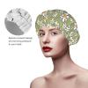 Shower Cap, 1970s Retro Daisy Flower Pattern, Reusable, Elastic, Waterproof view 3