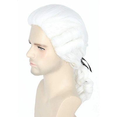 Vepoty Men’s Colonial Judge Wig, Long Curly Wavy Synthetic Cosplay Wig