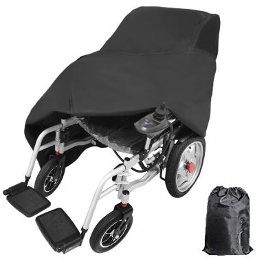 Waterproof Wheelchair Cover, 210D Oxford Fabric, Foldable UV and Dust Protection, Black-1
