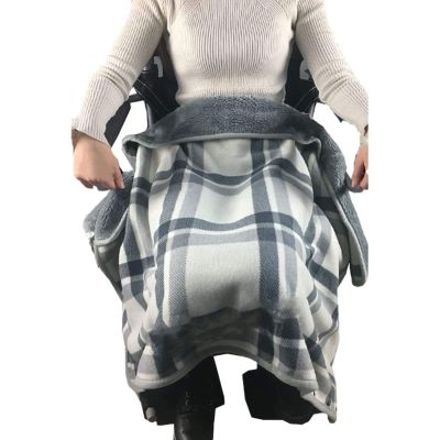 KhUKhu Wheelchair Blanket Cover, Fleece-Lined Cozy Cover, Universal Fit for Manual and Electric Wheelchairs, Adult Size