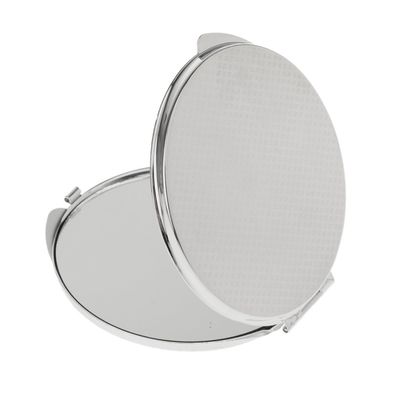 Tiuimk Small Round Metal Makeup Mirror, Korean Style, 70 x 7 mm, Silver
