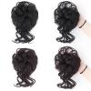 Messy Bun Hairpiece, Synthetic Wavy Curly Hairpiece with Elastic Band, Tousled Updo with Strands view 3
