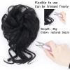 Messy Bun Hairpiece, Synthetic Wavy Curly Updo with Elastic Band and Loose Strands, Hair Extension for Women view 4