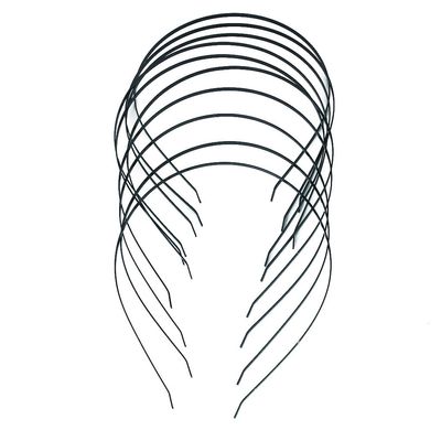 Tiuimk 3 mm Black DIY Headbands, Set of 10, Stainless Steel Blanks