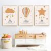 Yangld Cartoon Islamic Cloud and Star Posters, Nursery Wall Art, Canvas Paintings, Prints, Pictures, Nursery Décor, 50 x 70 cm x 3, Unframed view 1