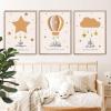 Yangld Cartoon Islamic Cloud and Star Posters, Nursery Wall Art, Canvas Paintings, Prints, Pictures, Nursery Décor, 50 x 70 cm x 3, Unframed view 2