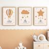 Yangld Cartoon Islamic Cloud and Star Posters, Nursery Wall Art, Canvas Paintings, Prints, Pictures, Nursery Décor, 50 x 70 cm x 3, Unframed view 3