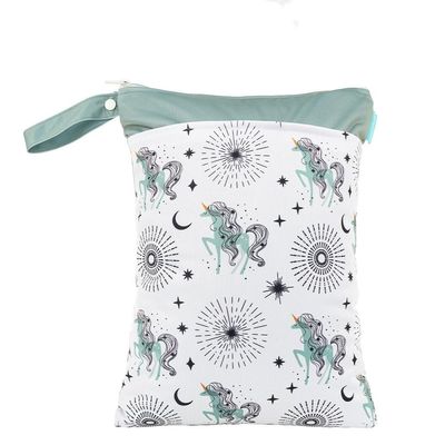 Treer Baby Wet Bag, Bohemian Rainbow, 30 x 40 cm, Double-Zip, Unicorn