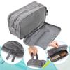 Jaeskeclip Men's Toiletry Bag with 2 Travel Bottles, Large Capacity, 3 Compartments, Lightweight and Portable, Gray, One Size view 3