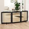 PUPETPO Freestanding Pet Gate for Dogs, Foldable Wooden Indoor Dog Barrier, 61 cm High view 1