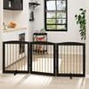 PUPETPO Freestanding Pet Gate for Dogs, Foldable Wooden Indoor Dog Barrier, 61 cm High view 2