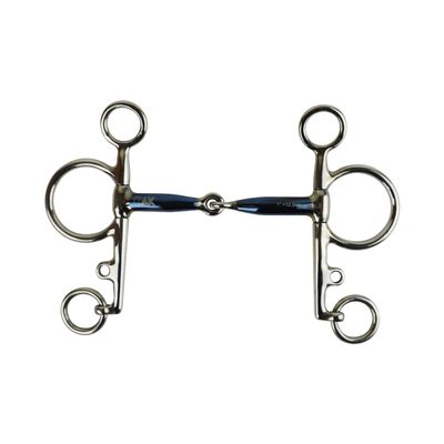 AK Single-Jointed Sweet Iron Pelham Horse Bit, AKRS-2611 (Blue/Silver, 4.75 in)