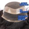 Men’s Hair System, 120% Density, Remy Human Hair, French Lace Front, Mono Top, PU Perimeter, 30 mm Wave view 3