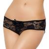 FRINZA Plus-Size Bikini High-Waisted Crotchless Lace Panties, Sheer Open-Crotch Underwear, M–6XL (Rose, 3XL) view 2