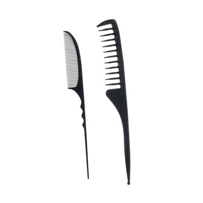 2-Piece Carbon Fiber Wave Comb Set with Two Tooth Types