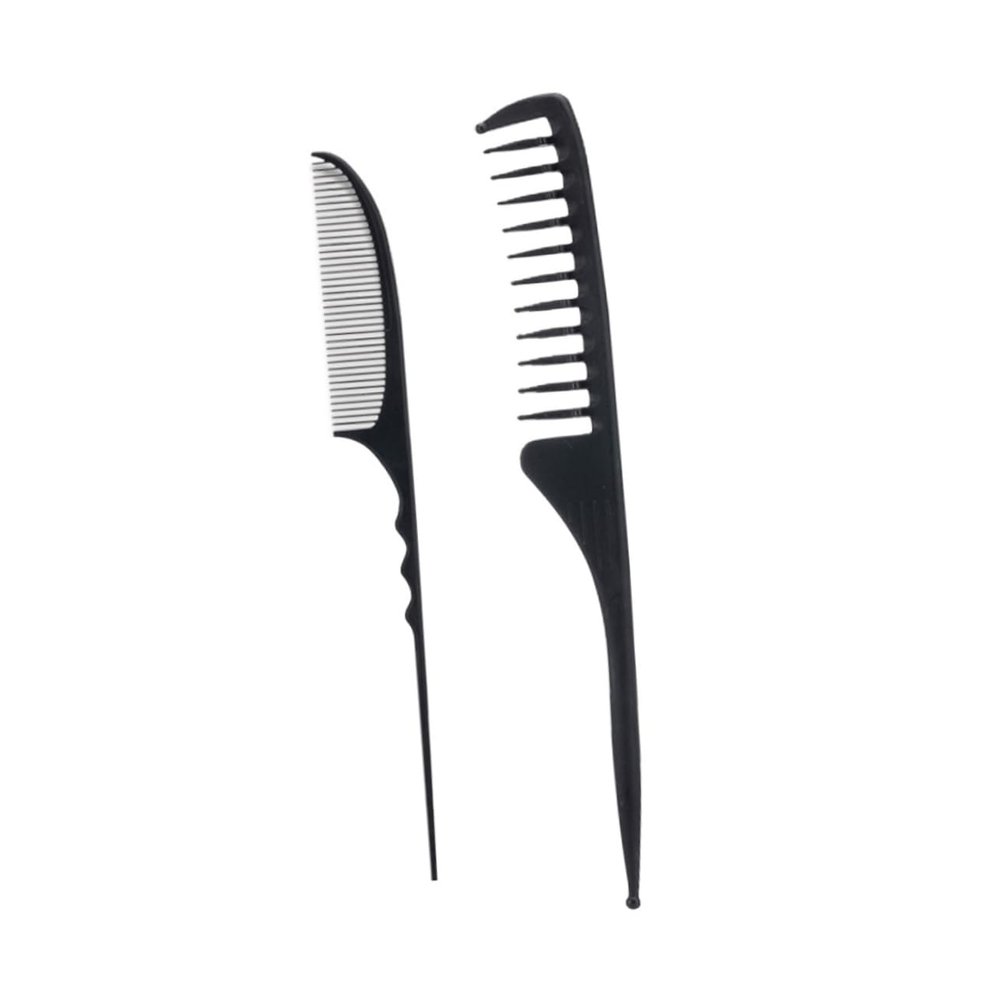 2-Piece Carbon Fiber Wave Comb Set with Two Tooth Types