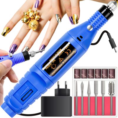 Retoo Nail Drill, 3,000–15,000 RPM, 9 W, 12 Attachments, Manicure & Pedicure