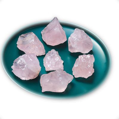 DECORN 10-Piece Natural Raw Rose Quartz Crystals, Irregular 20–30 mm Stones