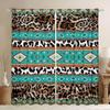 Leopard Print Brown and Black Window Curtains view 1