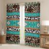 Leopard Print Brown and Black Window Curtains view 2