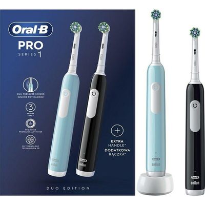 Oral-B Pro Series 1 Electric Toothbrush, 2-Pack, Blue and Black