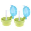 Knig Design 2-Pack Straw Lid Covers with Screw Closure for Baby Water Bottles, Green view 1